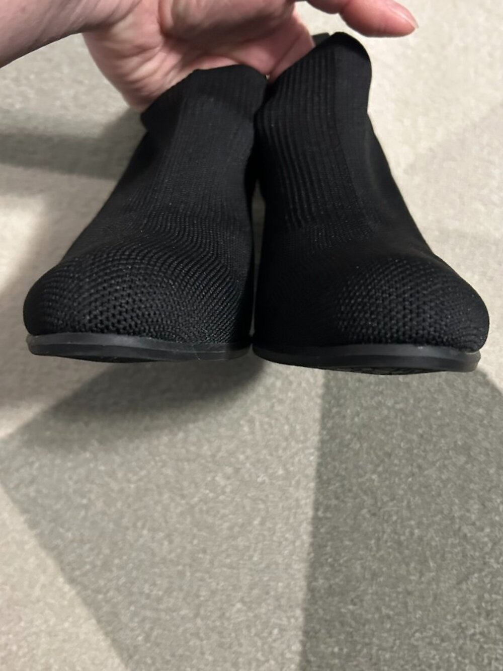 NWT Daisy Fuentes Black Stretch Knit Ankle Booties Low Block Heel Women's 9 - Picture 6 of 14